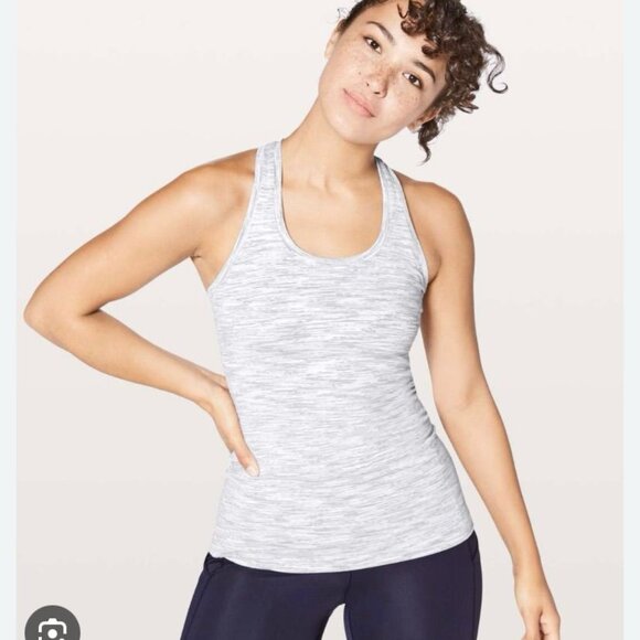 Cute Lululemon CRB Cool Racerback II Alpine White/Gray - Picture 2 of 7